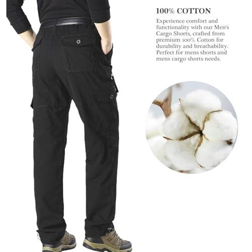 Mens Cargo Pants 7 Pockets Elastic Waistband Hiking Tactical Pants Relaxed Fit Casual Pants Cargo Work Pants for Men2