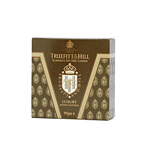 Image of Truefitt & Hill Luxury Shaving Soap Refill for Acacia Wood Bowl - Traditional - Hydrating, Rich Lather for a Closer, Smoother Shave, Gentle on Sensitive Skin, Perfect for Refills - 3.3 oz.