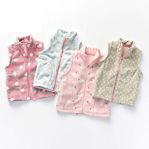 Feidoog Baby Girl Soft Polar Fleece Lightweight Vest Zipper Up Waistcoat Outerwear,Heart,2-3T #TOP2