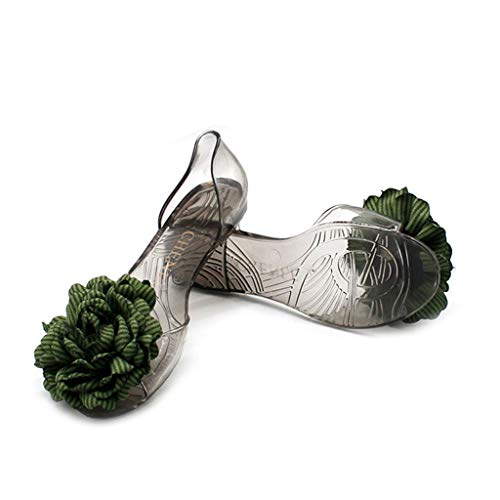 MIOKE Clear Flower Jelly Sandals for Women Summer Beach Transparent Comfy Water Girls Flat Jellies Sandal3