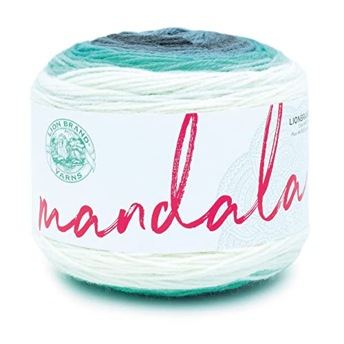 Lion Brand Yarn, Mandala DK Lightweight Yarn for Knitting, Crochet, and Crafts, Genie, 1 Pack, Self-Striping Acrylic Fiber for Baby Blankets, Multicolor Shawls and Variegated Cardigans