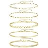 iF-YOU-Gold-Ankle-Bracelets-for-Women-14k-Gold-Plated-Waterproof-Cuban-Link-Chain-Anklets-Set-Layered-Anklet-Bracelets-for-Women-Beach-Gift-Adjustable-Size-5pc iF YOU Gold Ankle Bracelets for Women, 14k Gold Plated Waterproof Cuban Link Chain Anklets Set, Layered Anklet Bracelets for Women Beach Gift Adjustable Size 5pc