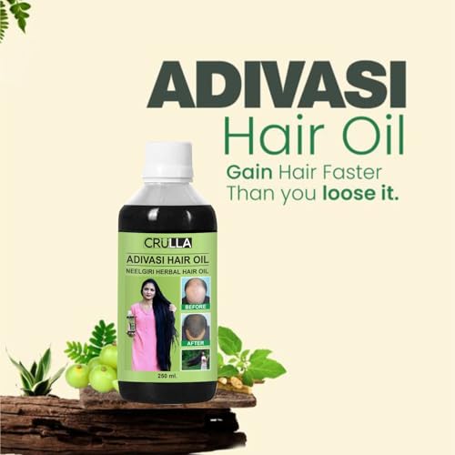 Image of Original Aadivashi Hair Growth Oil 250 ML Ayurvedic Adiwasi Herbal Kesh tel with Natural Rosemary essential & Biotin for Control Hairfall anti-dandruff Adiwasi Hair Oil Original Pack of 1