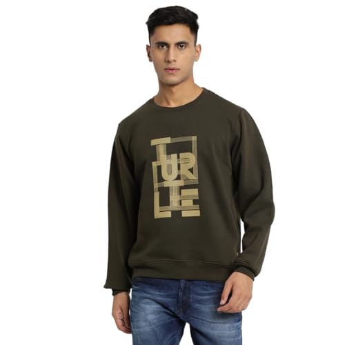 Sweat-shirt homme en coton de qualité supérieure vert olive taille 40
