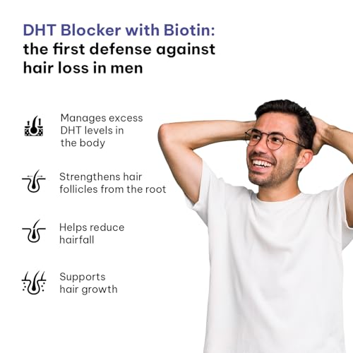 Image of hk vitals DHT Blocker with Biotin, Helps Reduce Hair Fall, 30 No with Hair Rescue Fall, 30 Tablets