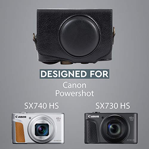 MegaGear MG1176 Canon PowerShot SX740 HS, SX730 HS Ever Ready Capa para câmera de couro genuíno com