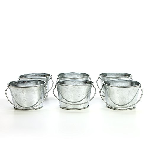 Hosley Set Of 6 Mini Oval Tub Galvanized Planter 3.8 Inches Long Ideal For Diy Craft And Floral Projects Gifts Baskets Party Favors P9 #TOP4