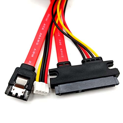 Cable extensión SATA 22 pines macho a hembra rojo 42 cm miniatura 6