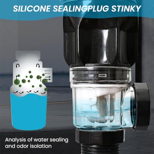 Image of HASTHIP Stainless Steel, ABS Sink Drain Kit with Flexible Expandable P-Trap Sink Drain Pipe Tube Anti-Odor Bathroom 3 in 1 Plumbing, Fits for 3-4.5 cm Drain Hole, for Kitchen Bathroom Sewer