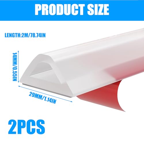AXVRAV Schwallschutzleiste Dusche Selbstklebend 200cm – Flexibler Silikon Wasserstopper Dusche T-Form Design, Gummilippe für Nass-Trocken-Trennung, Boden Schutzleiste für Bad & Küche, Transparent