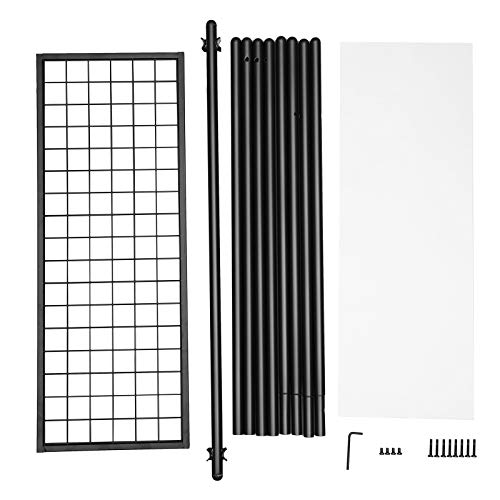 SONGMICS Kleiderständer, Garderobe, Garderobenständer, Kleiderablage, Stahlrahmen, mit Stange und Regal, 33,5 x 92,5 x 153 cm, für Schlafzimmer, Garderobe, Waschküche, Mattschwarz HSR23BK