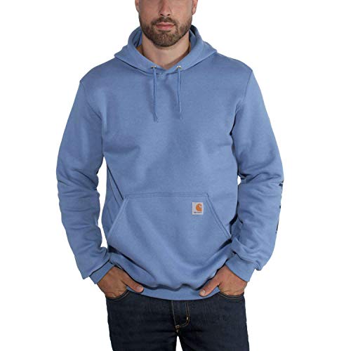 Image of Carhartt Men's Signature Sleeve Logo Midweight Sweatshirt Hooded