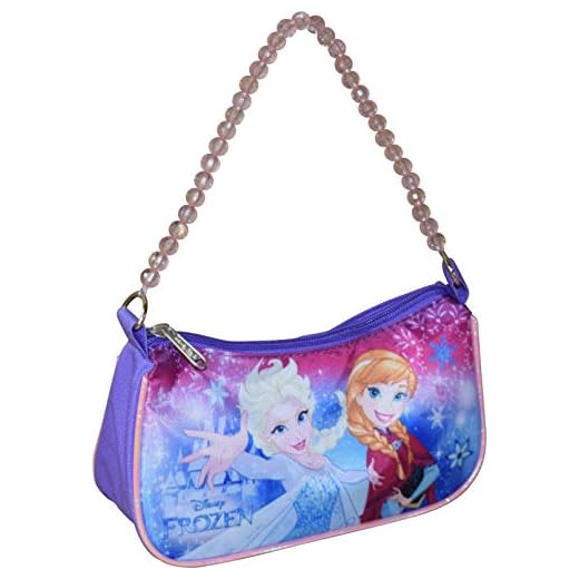 Frozen Elsa & Anna Shoulder Handbag With Beaded Handle