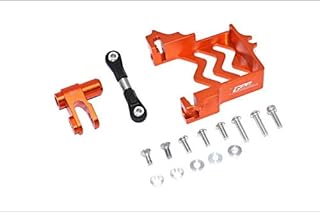 GPM For Traxxas X Maxx 4X4 Upgrade Parts Aluminum Servo Mount + Stainless Steel Tie Rod + 25T Aluminum Servo Horn (For X Maxx 6S / 8S) - 16Pc Set Orange