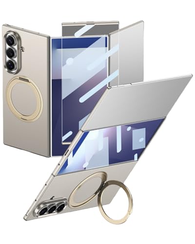 Samsung Galaxy Z Trifold�p �ϏՌ��P�[�X �w�����O��̌^�i360°��]�j �O�ʋ����K���X�ی��̌^ �y�� �Ռ��z�� ���ׂ�~�߃J�o�[(Gray)