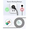 2 Pack Surge Protector Power Strip with 6 Outlets 4 USB Ports 5-Foot Long Heavy-Duty Braided Extension Cords Flat Plug 900 Joules 15A Circuit Breaker Wall Mount for Home Office ETL Listed