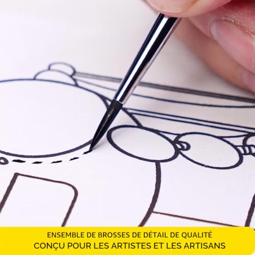 MEEDEN Lot de 15 pinceaux de qualité supérieure pour peindre les détails – vue 5