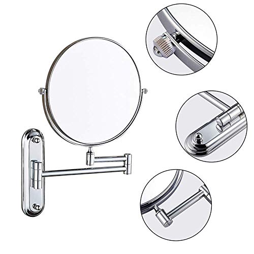 Miroir de vanité en laiton de 6 pouces avec face double 5X JCAKES