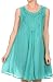 Sakkas Vilaya Short Sleeveless Embroidered Sequin Tank Top Caftan Dress / Cover Up