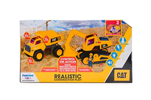 Cattoysofficial Funrise Cat Light & Sound Power Action Crew Battery Operated - Dump Truck, Yellow, (83201) #TOP3