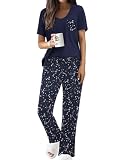 Ekouaer Printed Long Pants Set