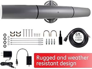 GE Ultra Pro Attic Mount TV Antenna, 60 Mile Range, Outdoor, Stealth, Long