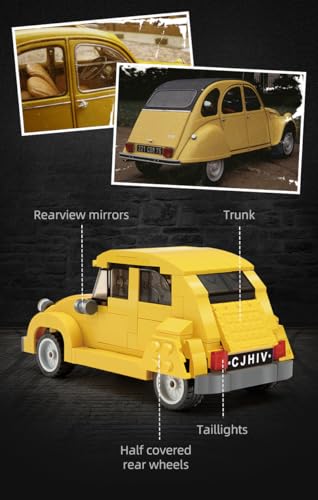 CaDA Citroën 2CV Retro French Car - 298 Pieces - Self-Build Brick Building Block Model C55021W - Image 5