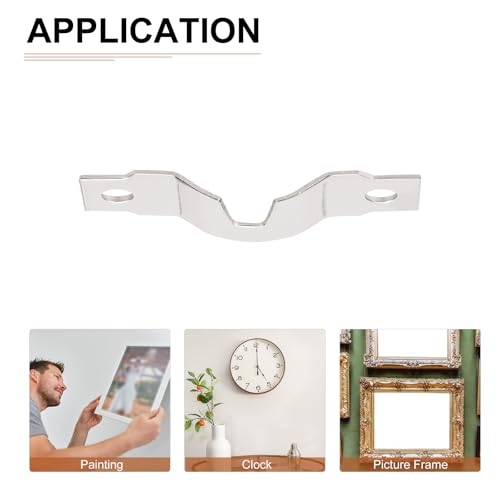 Image of DTGN 48mm x 15mm x 5mm U Type Hook Good for Frames with Screws - 20Pcs - Good for Hanging Paintings - Picture Frame Hook Photos - Silver Tone