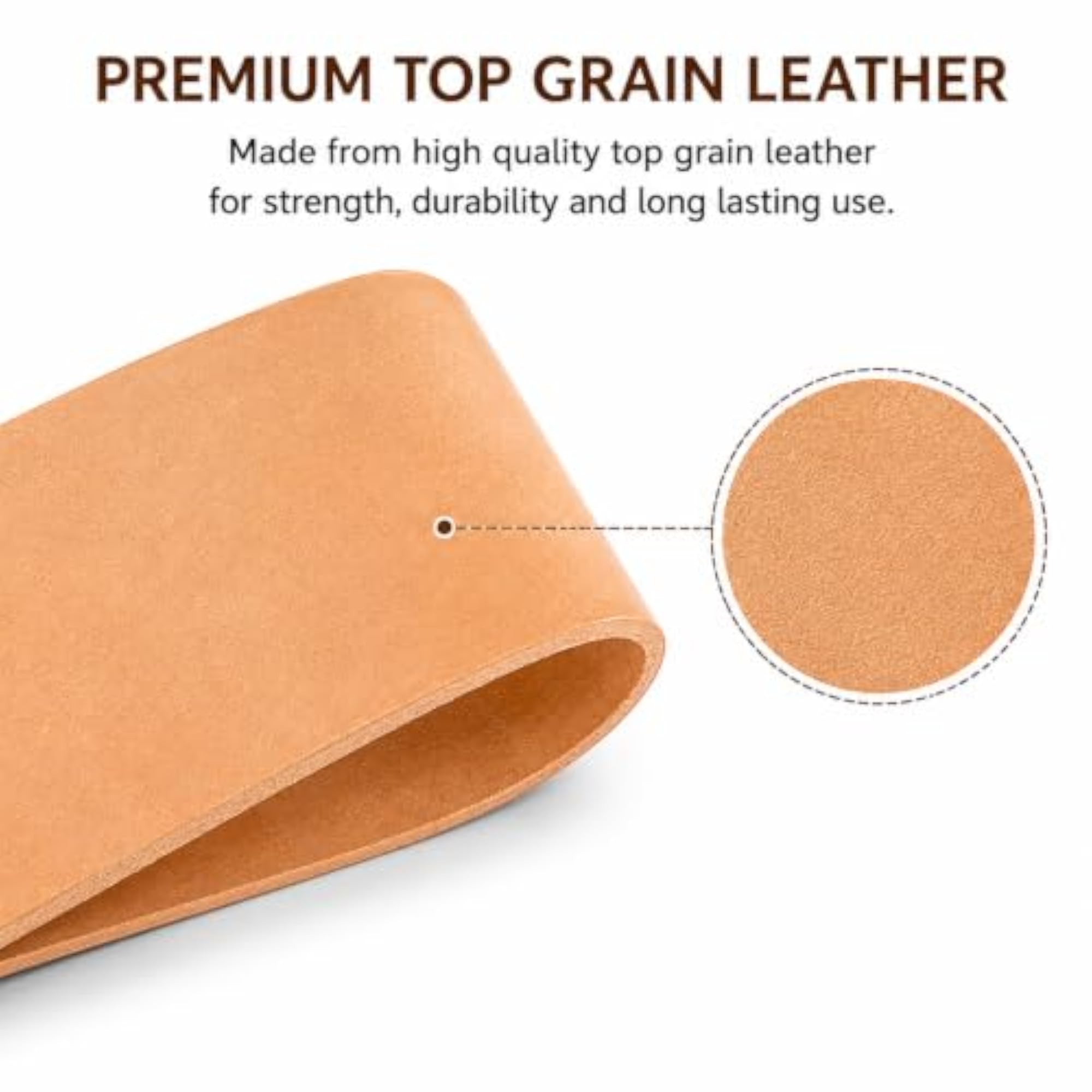 Top Grain Leather Strip 1.5mm Thick, 3.5cm Wide for DIY Craft