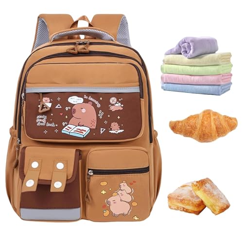 Sac à dos Capybara de dessin animé étanche et grande capacité enfant
