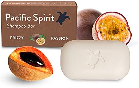 Pacific Spirit Shampoo Bar for Curly hair (non frizzy hair) with Coconut Oil & Passion Fruit. Moisturizing and Texturizing - Passion fruit Scent. Zero waste, vegan, 3.53 Oz.