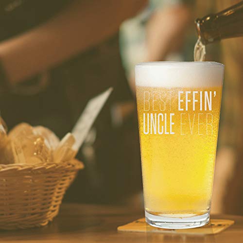 Best Effin' Uncle Ever Birthday Gifts Beer Pint (Clear, Glass) - Image 6