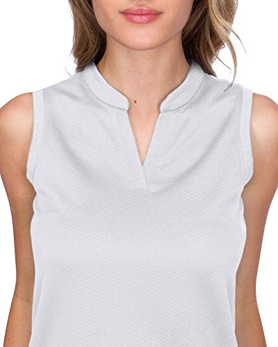 Image of Three Sixty Six Womens Quick Dry Polo Shirt - Sleeveless and Collarless Golf Shirts w / 4-Way Stretch Fabric and UV Protection