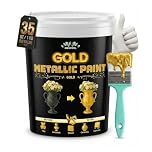 Meuvcol Gold Paint, 1000ml Metallic Liquid Gold Leaf Paint - Non Toxic Shiny Acrylic Coating for Metal, Wood, Furniture, Clay, DIY Crafts, Artwork & Home Décor