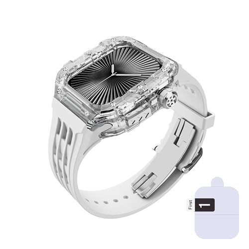Apple Watch�Ƃ̌݊������� Series 11/10/9/8/7/6/5/4�EUltra 3/2/1�ESE 3/2/1�E49mm�E46mm�E45mm/44mm �A�b�v���E�H�b�` ��̌^ ���� �P�[�X �J�o�[ �V���R�� �o���h �X�e�����X �o�b�N��