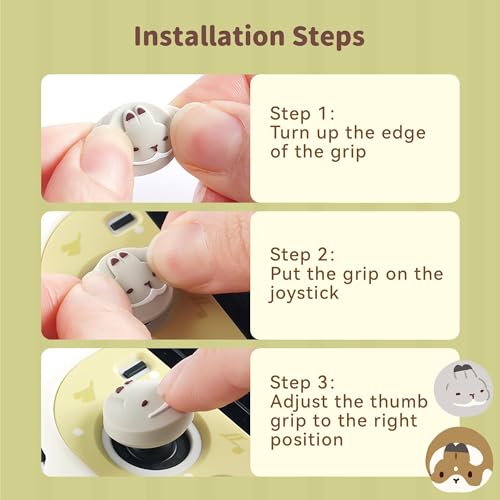 Image of GeekShare Thumb Grip Caps Compatible with Switch /OLED /Switch Lite, 4PCS Cute Silicone Joystick Cover - Team Timothy Design