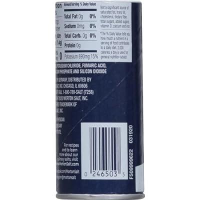 Morton Salt Substitute, Sodium Free Salt Substitutes with No Sodium, 3.125oz