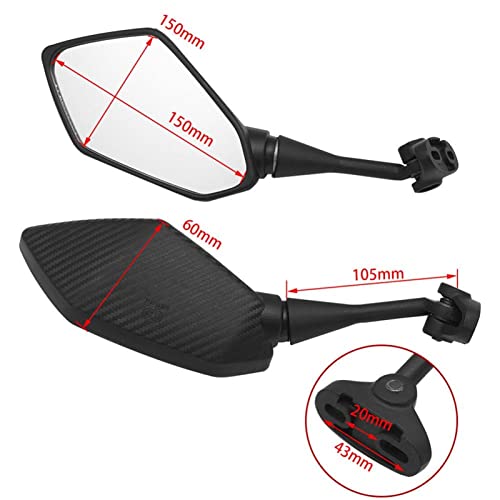 Espejo retrovisor para motocross con ajuste de ángulo amplio para Ninja 2