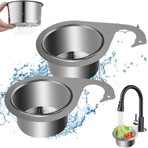 Cesta Colador de Acero Inoxidable en Forma de Cisne para el Fregadero Cesta de Cisne Cesta de Colador para Fregadero de Esquina Cesta de Filtro para Grifo 2PCS