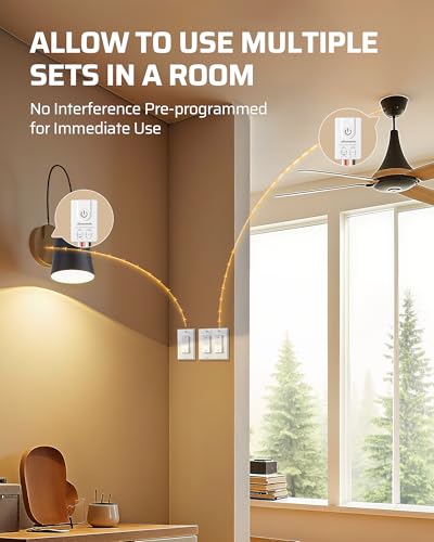 Image of DEWENWILS Wireless Light Switch and Receiver Kit Remote Control Wall Switch