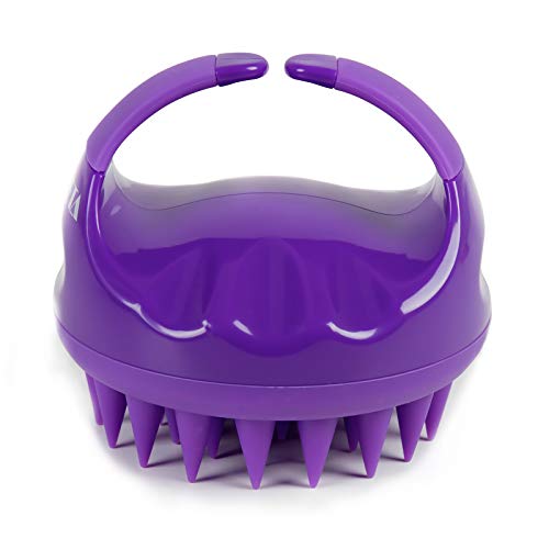 Heeta Shampoo Brush, Upgraded Wet and Dry Hair Scalp Massager Brush with Soft Silicone Hair Brush for Women, Men, Pets (Purple)