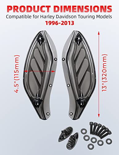 Smoke Upper Fairing Adjustable Air Deflectors Fairing Side Wing Windshield Compatible For Harley Touring 1996-2013 #TOP5