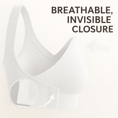 Women's Ribbed Push Up Adjustable Wireless Bra, Adjustable Back Smoothing Push-Up Bras Plus Size4