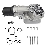 FBXINTUM Aluminum Engine Oil Filter Housing with Oil Cooler & Sensor & Engine Mounting Bolts Compatible with Audi Volkswagen Vehicle TT Jetta Passat Beetle Golf Rabbit Replaces…