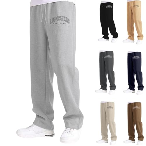 Boys Baggy Sweatpants Straight Wide Leg Pants Los Angeles Letter Print Sweatpants Girls Solid Elastic Waist Joggers Pants4