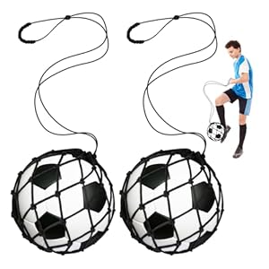 2PCS Football Kick Trainer Soccer Ball Net Kicker, Fits Ball Size 3, 4, 5, Solo Soccer Kick Practice Training Aid Soccer Return