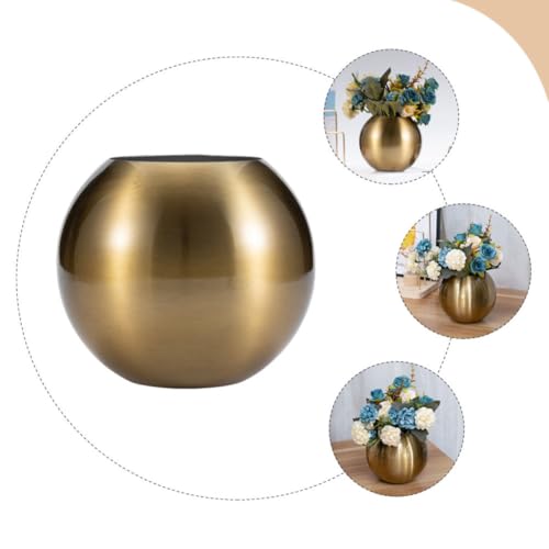 Jarrón decoración creativa dorado para flores secas y centro de mesa DIY 4