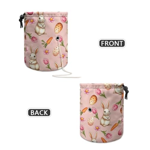 Image of Sellikakes Easter Rabbit Floral Knitting Crochet Storage Bag Organizer Crochet Bags for Crocheting Project, Store Skein Ball,Sewing Supplies Accessories