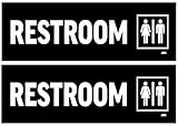 Rogue River Tactical 2 Pack Unisex Men & Women Restroom Bathroom Door Sticker Set Sign Warning 9x3 Inch Vinyl Decal Indoor Outdoor Window Business Retail Store
