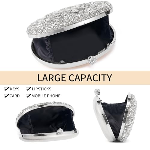 Image of Sparkly Women's Evening Clutch Purses Rhinestone Bag Luxury Handbags For Weddings Formal Prom Party